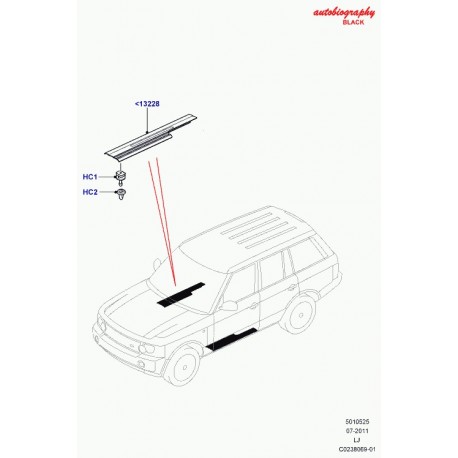 Land rover plaque de marchepied Range L322 (LR032922)