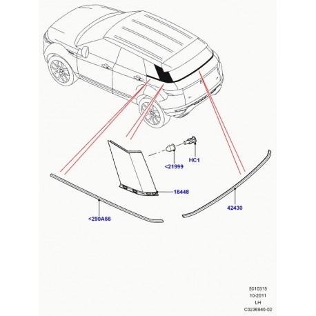 Land rover arretoir Evoque et Range L322 (LR033144)