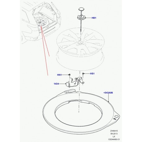 Land rover isolant roue de secours Range L405,  Sport (LR033233)