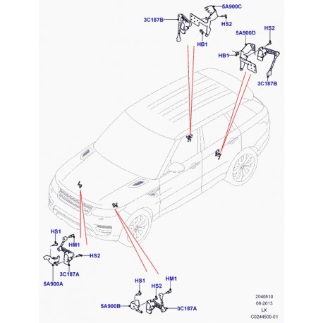 Land rover capteur suspension pneumatique Range L405,  Sport (LR033256)