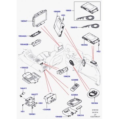 Land rover telecommande casque sans fil Evoque et Range L405,  Sport (LR033297)