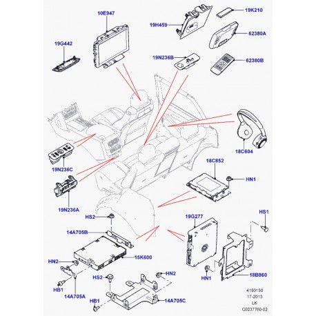 Land rover station d'arrimage telecommande Range L405 (LR033525)