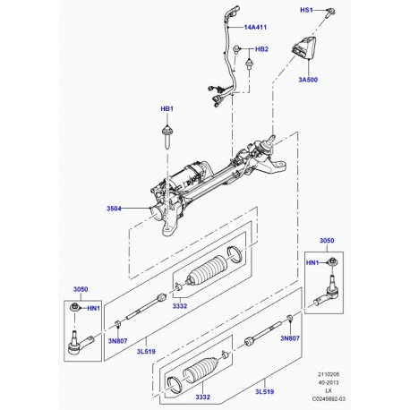 Land rover joint a rotule Range L405,  Sport (LR033534)