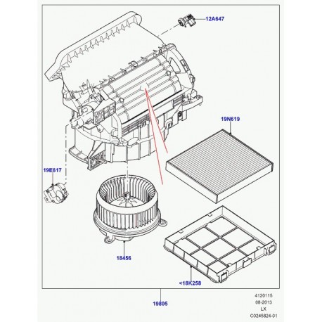 Land rover capteur-temp. ambiente climatis. Range L405,  Sport (LR033570)