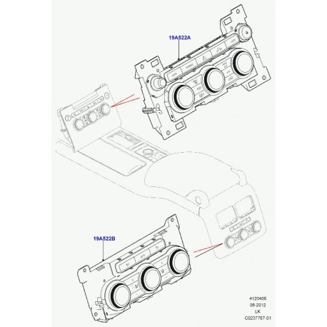 Land rover ensemble de commande chauffage Range L405 (LR033680)