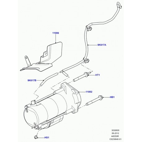 Land rover demarreur Range L405,  Sport (LR034020)