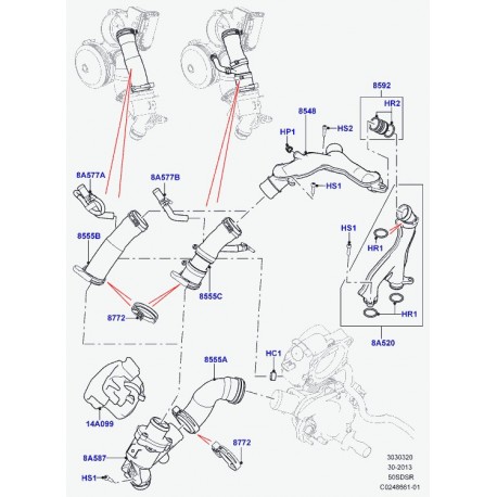 Land rover collier durite 49 mm Range Sport (LR034109)