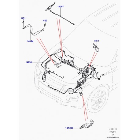 Land rover agrafe de cable Evoque (LR034126)