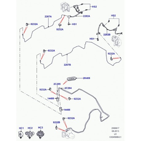 Land rover tuyau de frein Range L405,  Sport (LR034180)