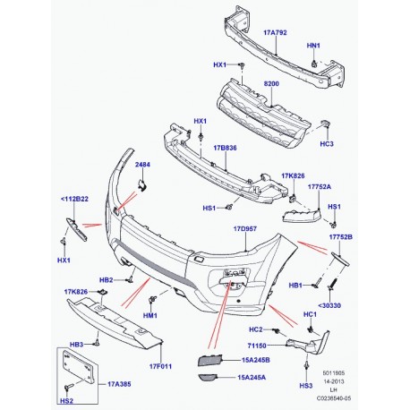 Land rover support pare-chocs Evoque (LR034222)