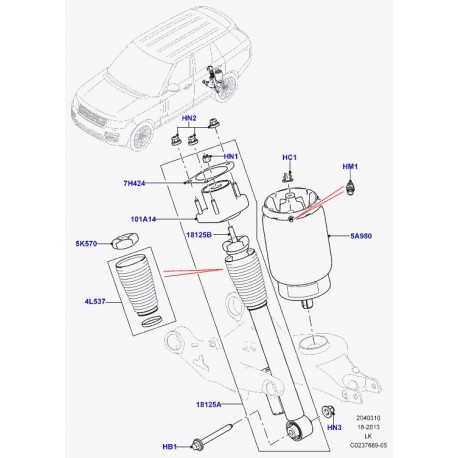 Land rover pare-chocs amortisseur Range L405 (LR034264)