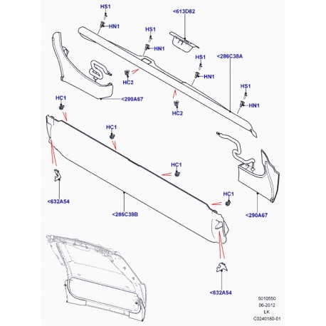 Land rover moulure hayon Range L405 (LR034418)