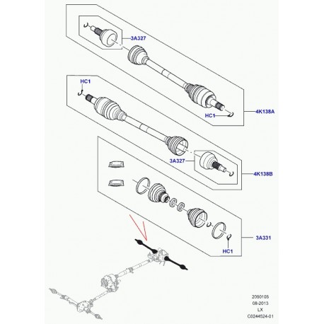 Land rover joint homocinetique Range L405,  Sport (LR034511)