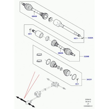 Land rover jeu de manchons Range L405,  Sport (LR034530)