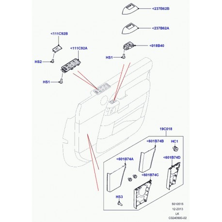 Land rover enjoliveur contacteur de porte Range L405 (LR034576)