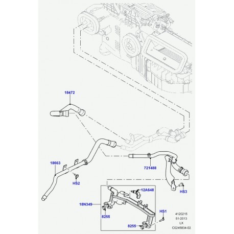 Land rover durite de chauffage Range Sport (LR034616)