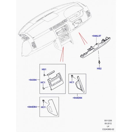 Land rover cache ouverture arbre direction Range L405 (LR034675)