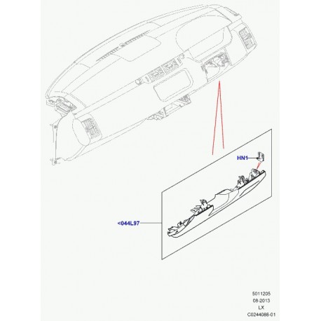 Land rover cache ouverture arbre direction Range L405,  Sport (LR034676)