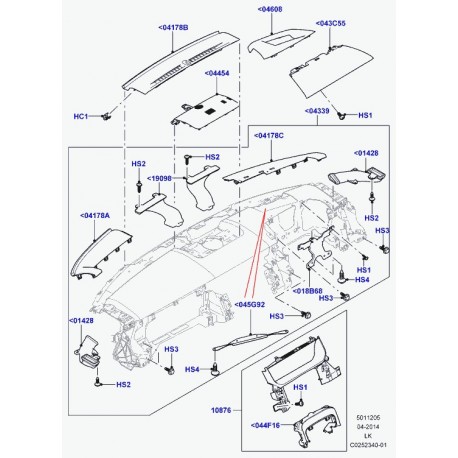 Land rover grille haut-parleurplanche bord Range L405 (LR035170)