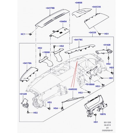 Land rover grille haut-parleurplanche bord Range L405, Sport (LR035171)