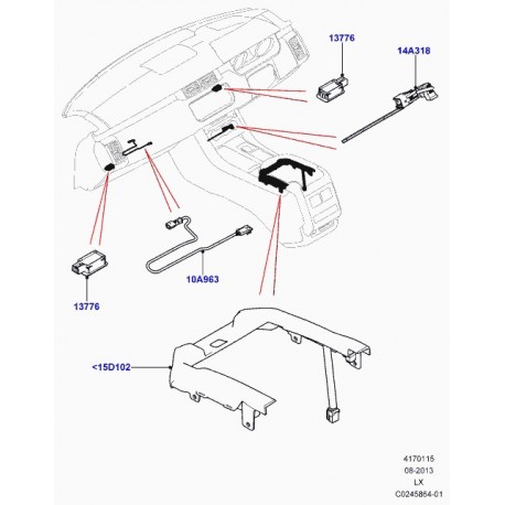 Land rover lampe eclairage boite a gants Range Sport (LR035219)