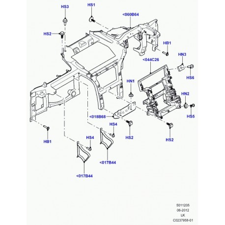 Land rover enjoliveur planche de bord Range L405 (LR035354)