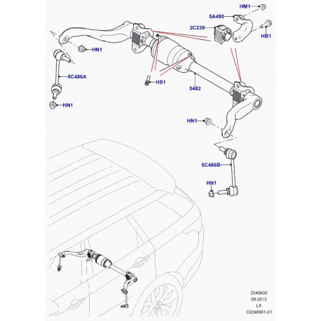 Land rover support barre stabilisatrice Range L405,  Sport (LR035447)
