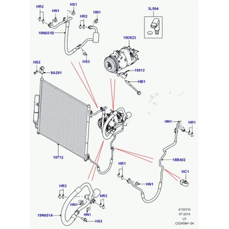 Land rover agrafe tuyau flexible Range L405,  Sport (LR035462)