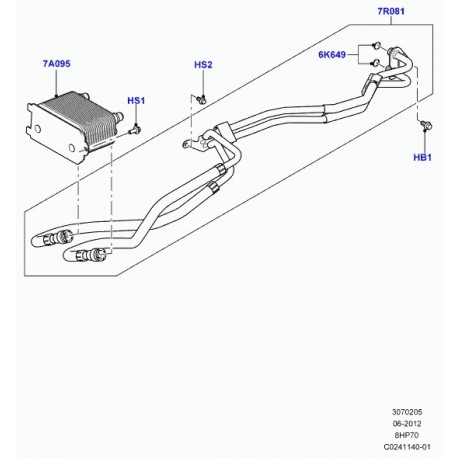 Land rover tube d'huile refroidisseur huile Range L405,  Sport (LR035552)