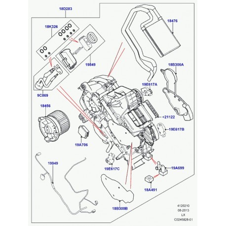 Land rover radiateur chauffage Range L405,  Sport (LR035640)