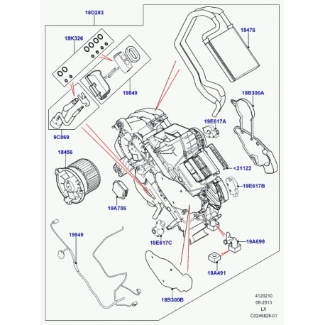 Land rover moteur pas a pas chauffage Range L405,  Sport (LR035728)