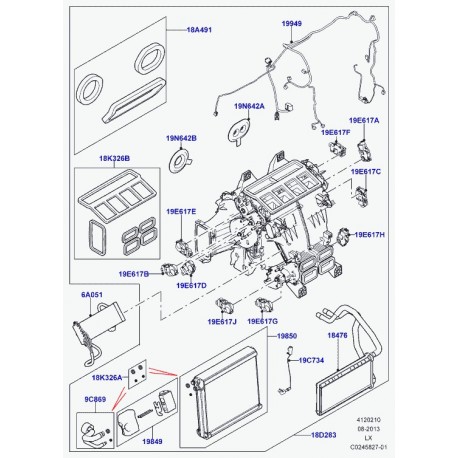 Land rover moteur pas a pas chauffage Range L405,  Sport (LR035731)