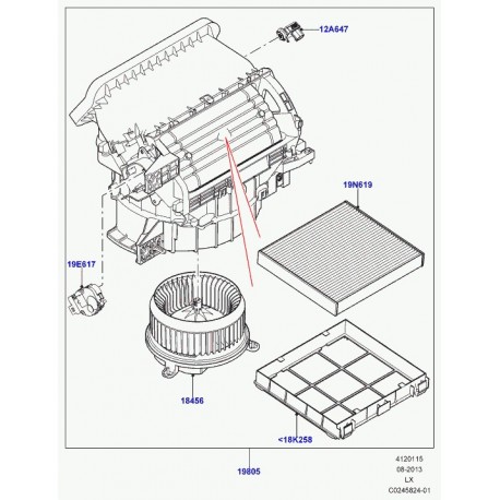 Land rover moteur pas a pas chauffage Range L405,  Sport (LR035742)