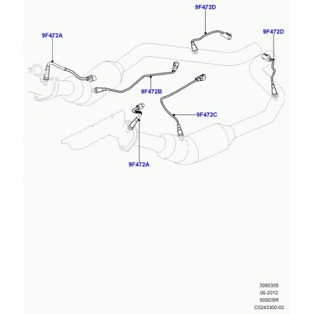 Land rover sonde lambda Discovery 4, 5, Range L405, Sport (LR035750)