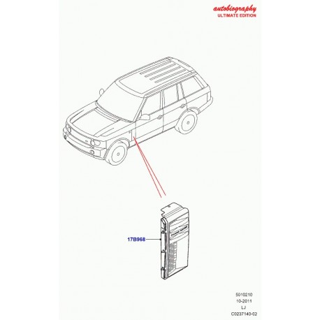 Land rover calandre aile avant Range L322 (LR036121)