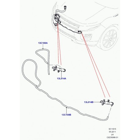 Land rover flexible lave-phare Evoque (LR036172)