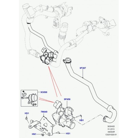 Land rover tuyau flexible d'air Range L405,  Sport (LR036486)