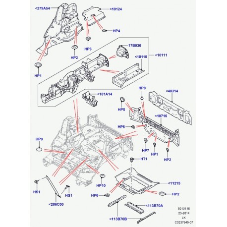 Land rover traverse de fermeture arrière Range L405 (LR036533)