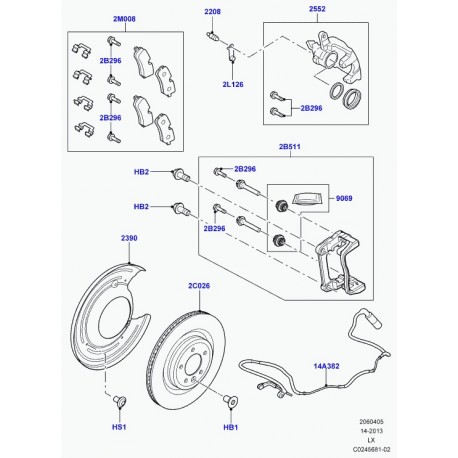 Land rover etrier frein Range L405,  Sport (LR036567)