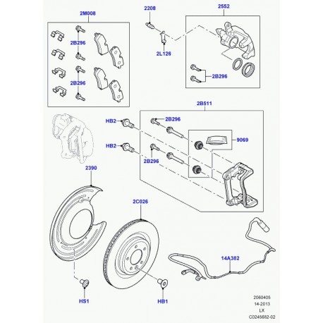 Land rover support etrier de frein Range Sport (LR036571)