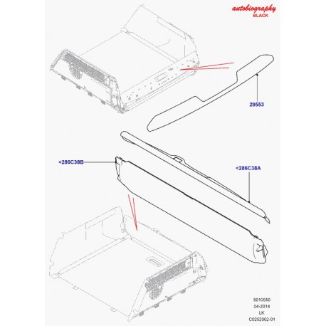 Land rover panneau enjoliveur hayon Range L405 (LR036830)