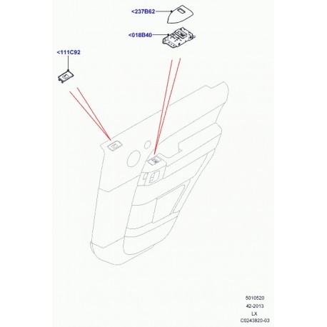 Land rover couvercle contacteur de porte Range L405,  Sport (LR036907)