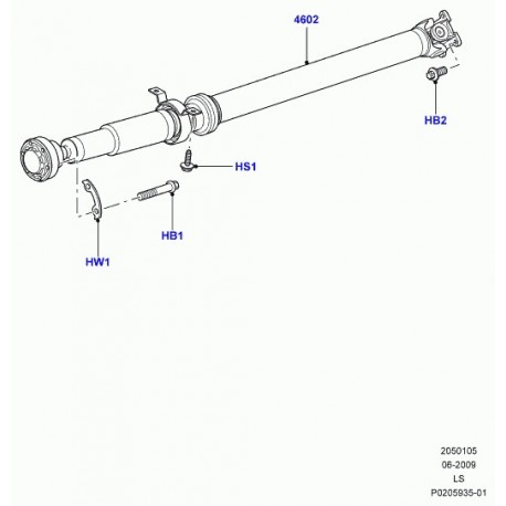 Land rover arbre de transmission arriere Discovery 3 (LR037027)