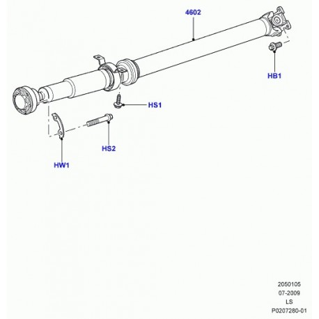 Land rover arbre de transmission arriere Range Sport (LR037028)