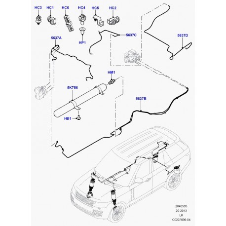 Land rover tube suspension pneumatique Range L405 (LR037073)