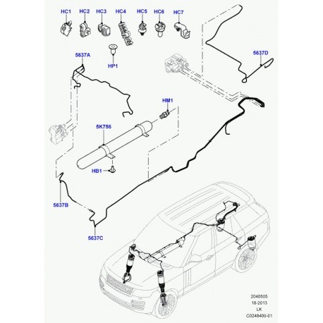 Land rover tube suspension pneumatique Range L405 (LR037079)