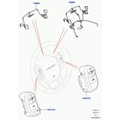 Land rover interrupteur volant Range L405,  Sport (LR037419)