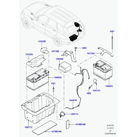 Land rover coussin plateau de batterie Range L405,  Sport (LR037532)