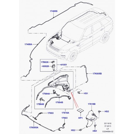 Land rover goulot remplis-reserv lave-glace Range L405,  Sport (LR037583)
