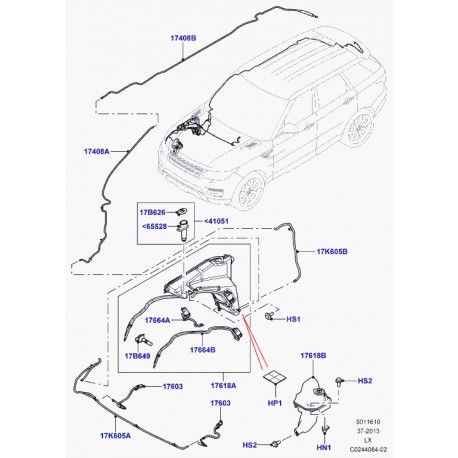 Land rover moteur avec pompe-lavephares Range L405,  Sport (LR037592)